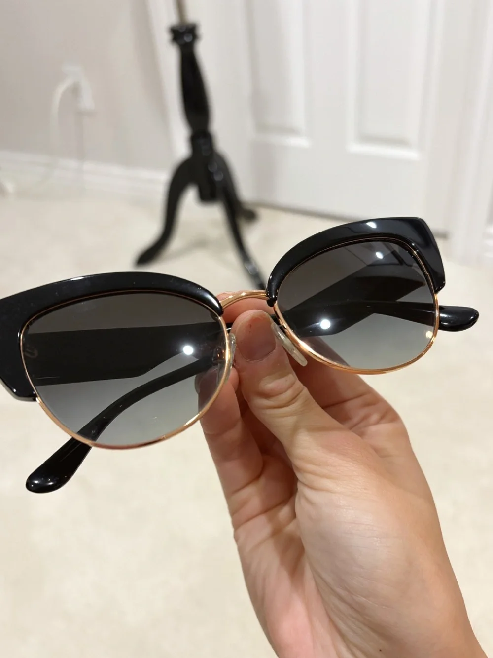Dolce & Gabbana Black and Gold Women’s CatEye Sunglasses